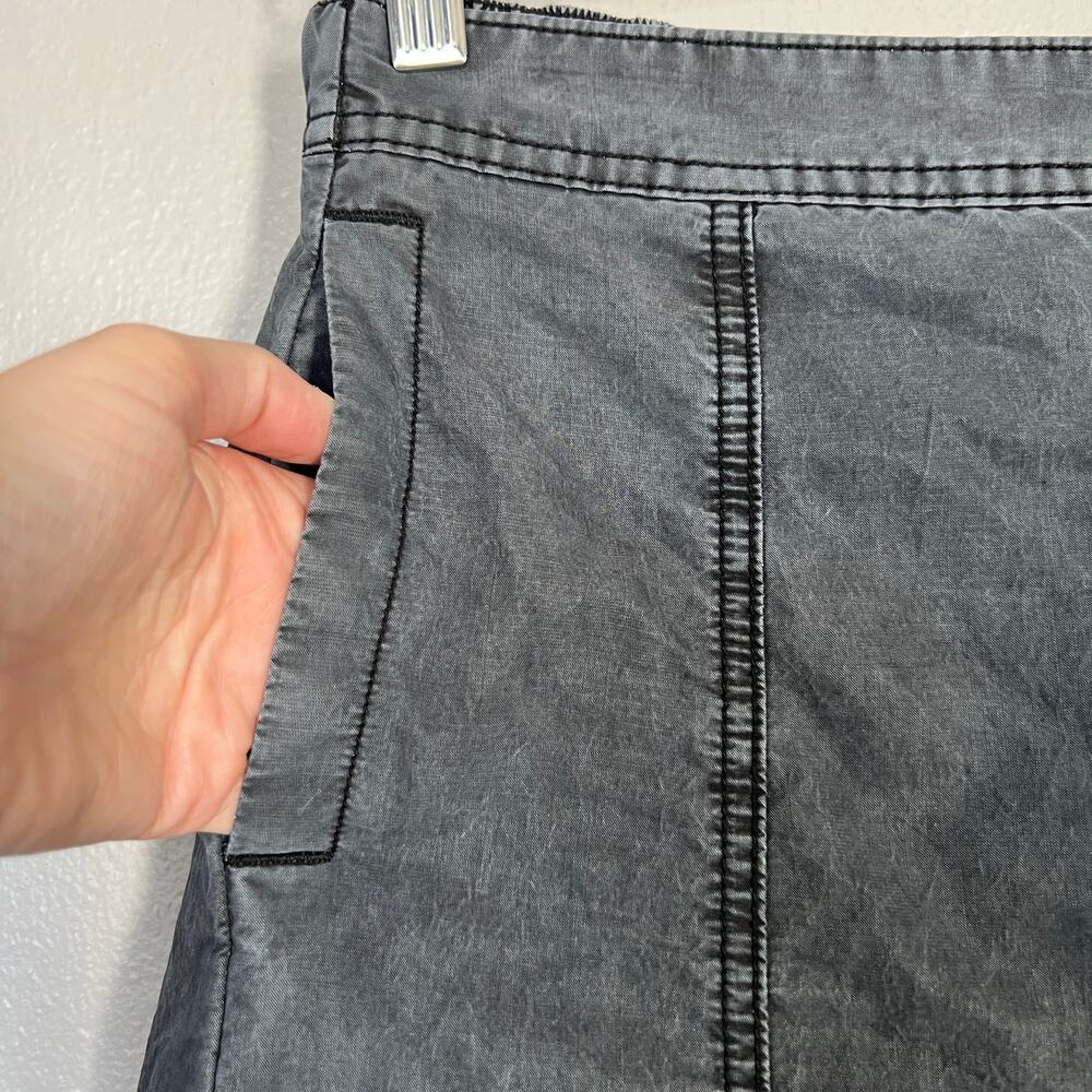 Free People Sylvie Barrel Pants Women's Size XS Gray Mid-Rise Relaxed Crinkly - Picture 4 of 11